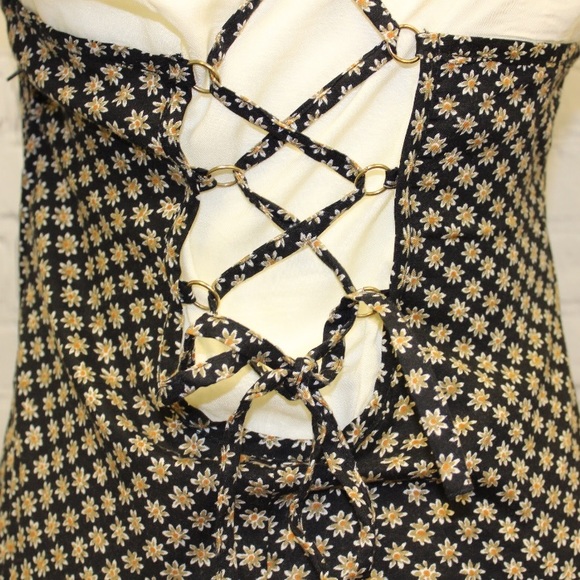 Vintage Pellini Summer Floral Lace Up Dress - Picture 5 of 6